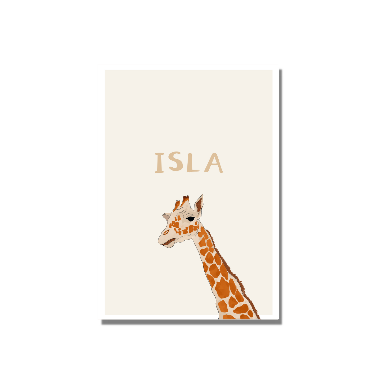 Giraffe Personalised Name Print