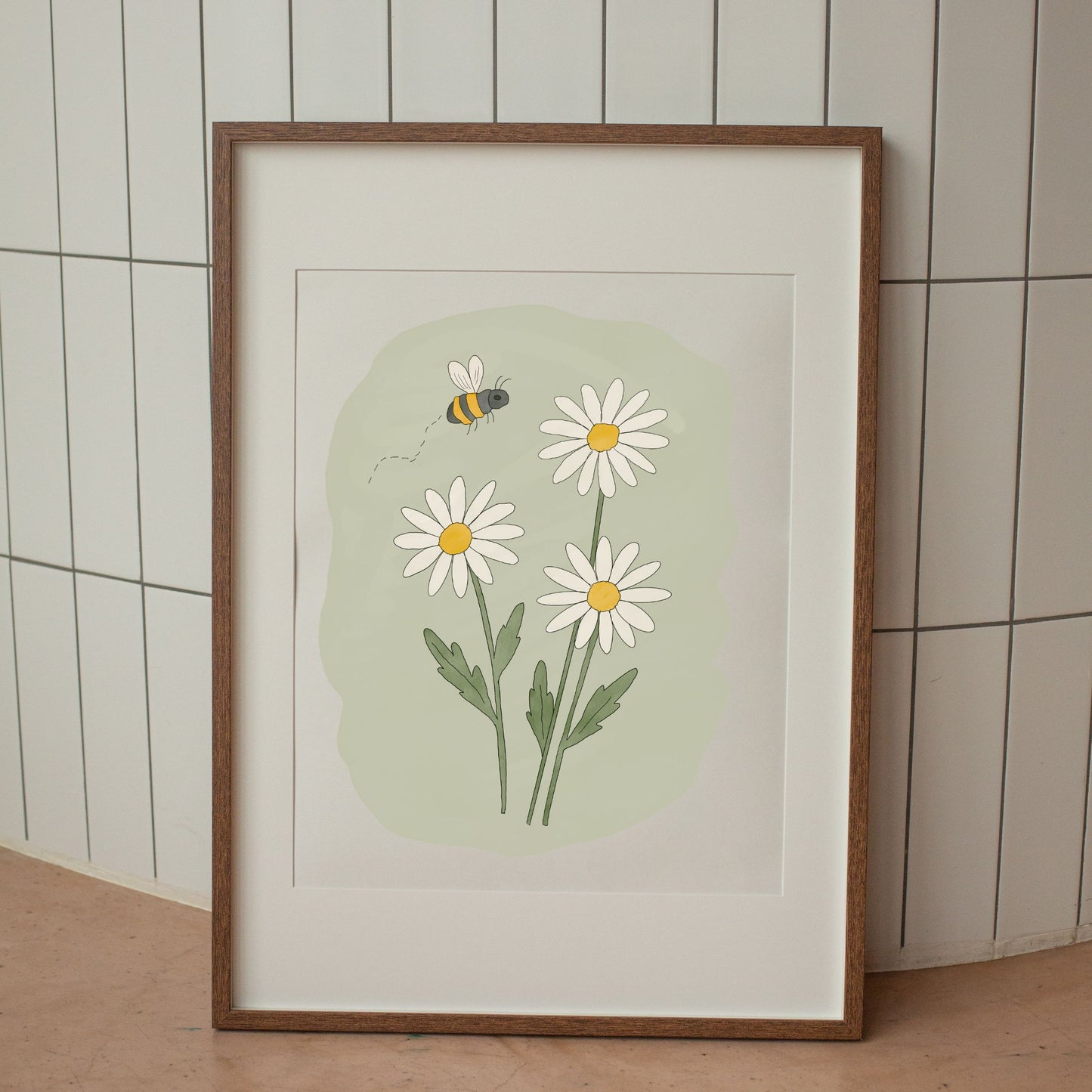 Dancing Daisies Illustrated Art Print