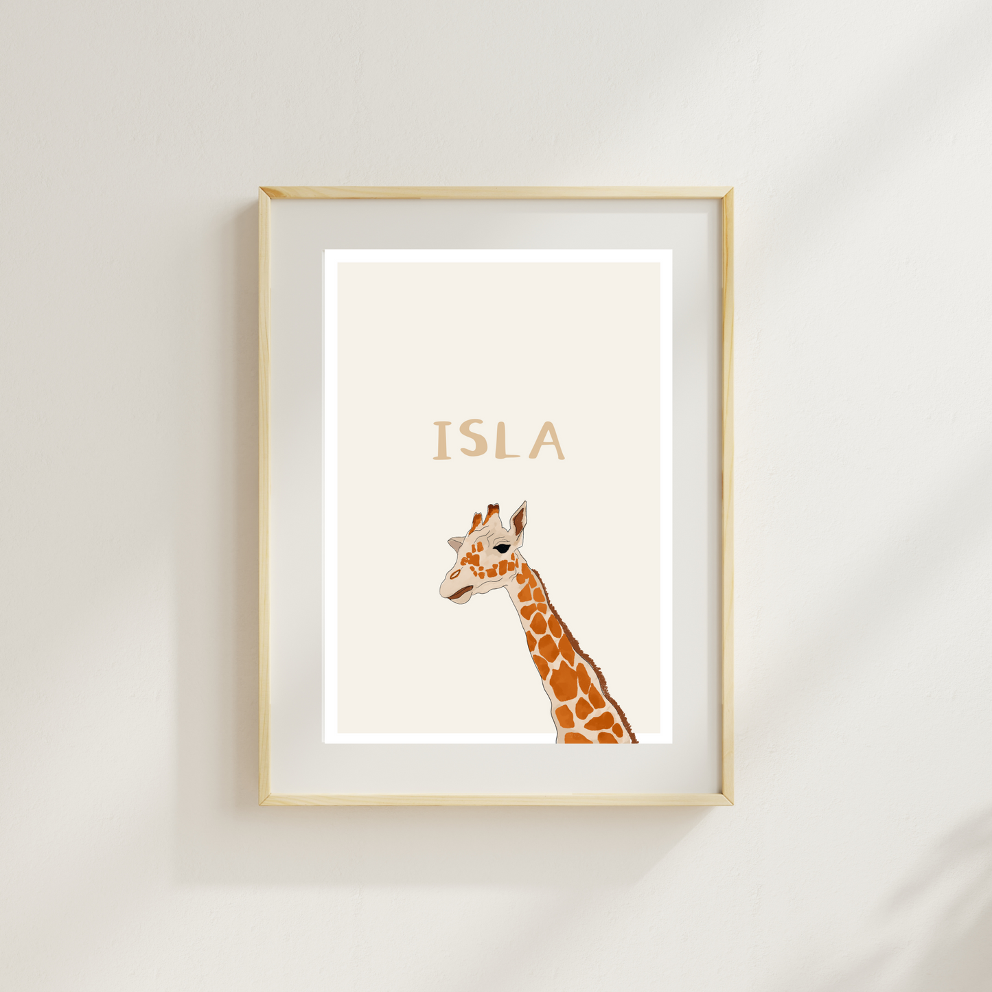 Giraffe Personalised Name Print