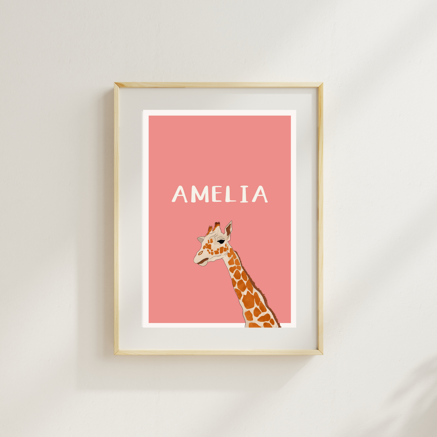 Giraffe Personalised Name Print