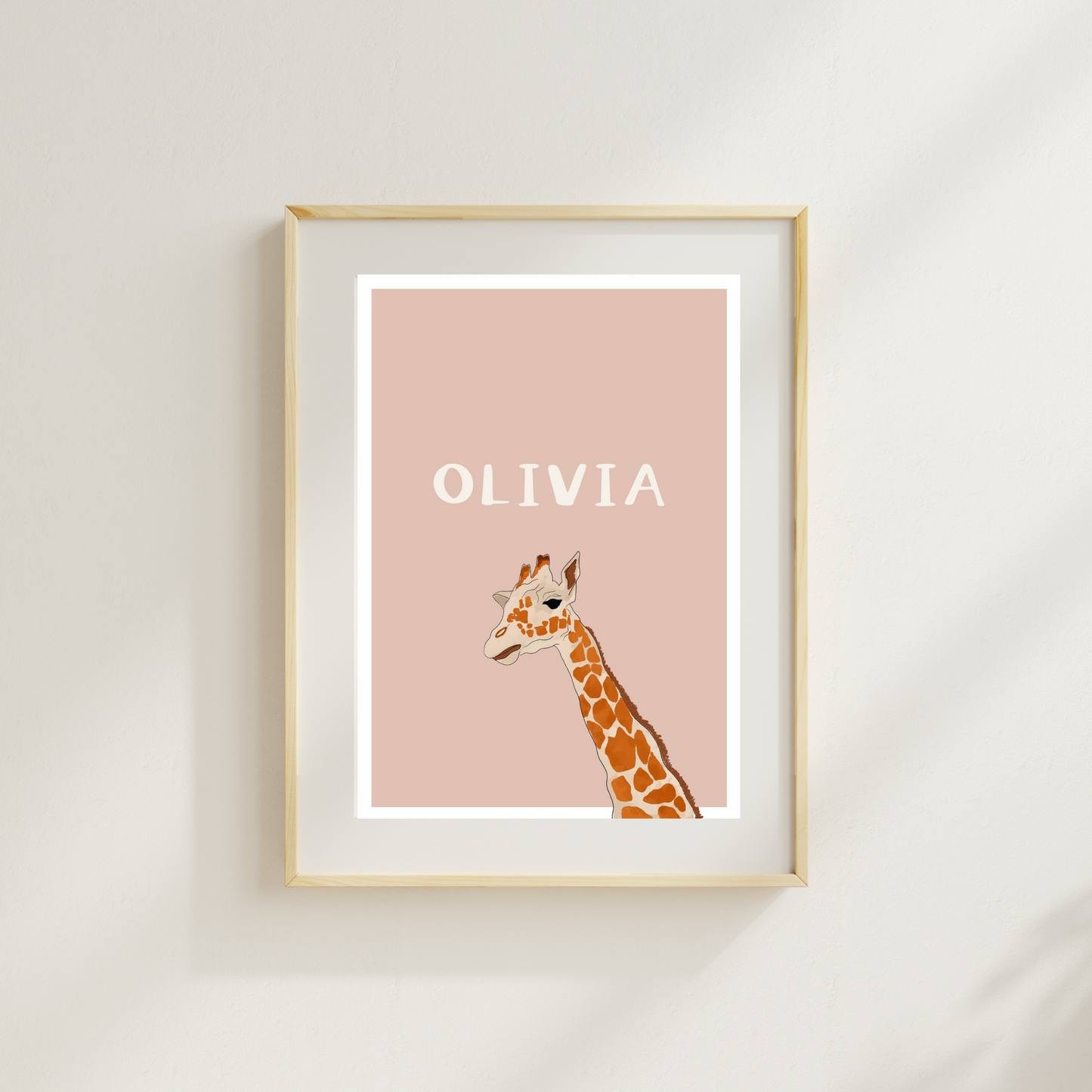 Giraffe Personalised Name Print