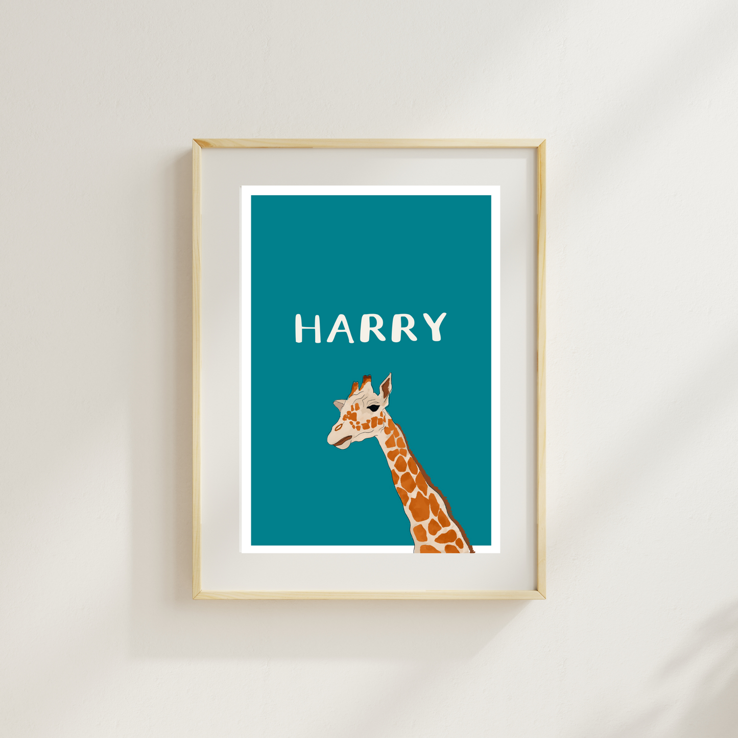Giraffe Personalised Name Print