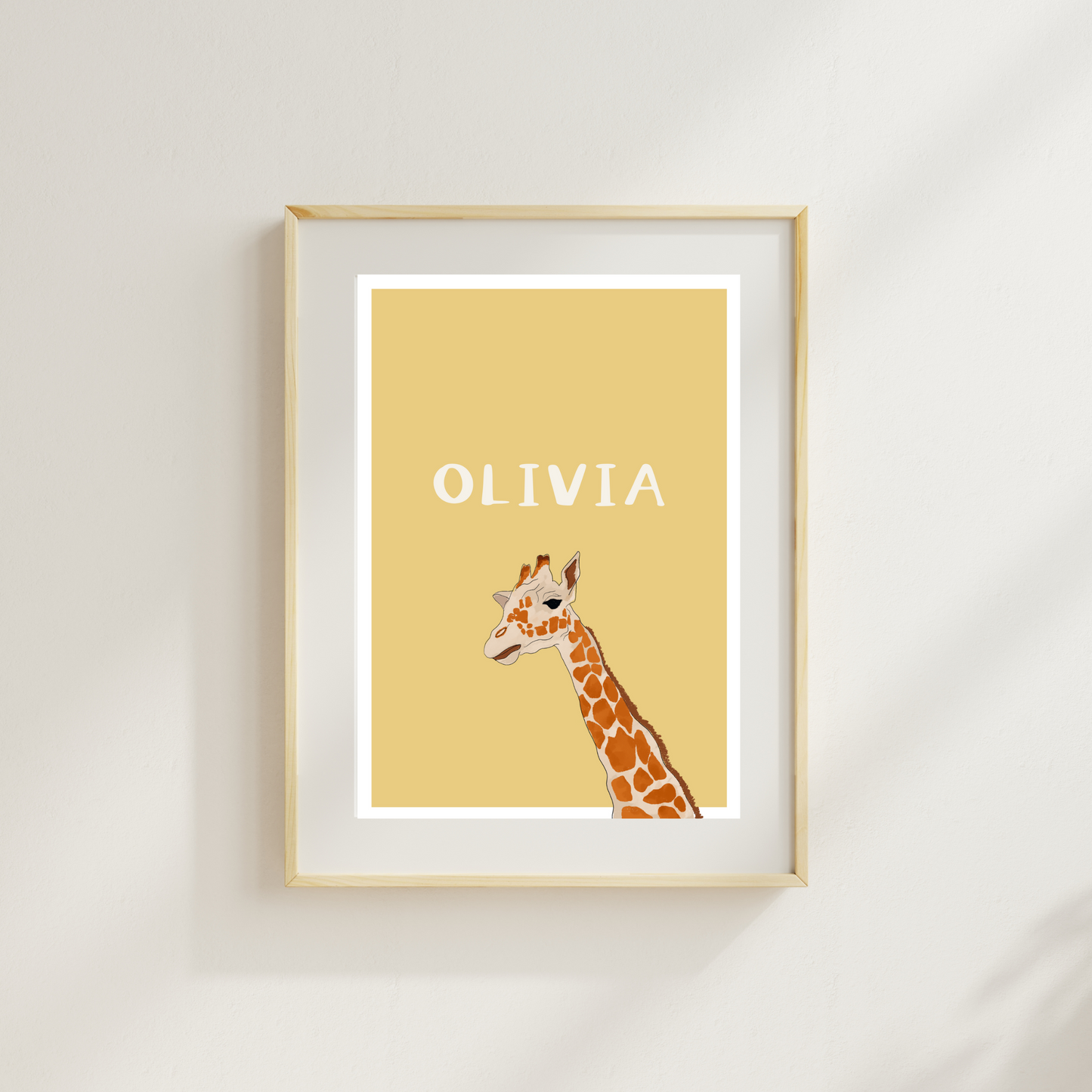 Giraffe Personalised Name Print