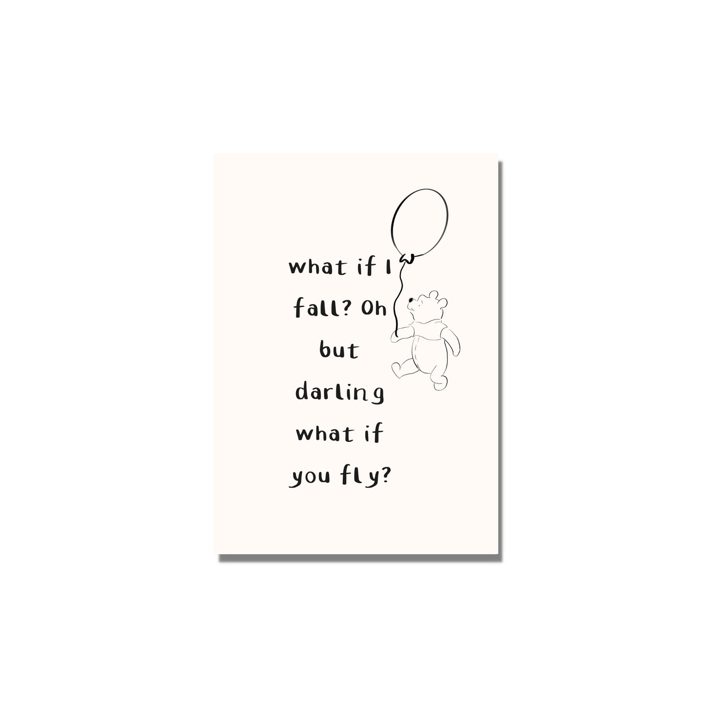 What If I Fall Print" or "What If You Fly Typographic A4 Print