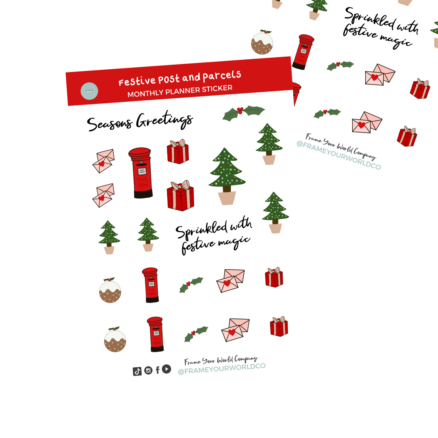 Festive Post & Parcels Stickers