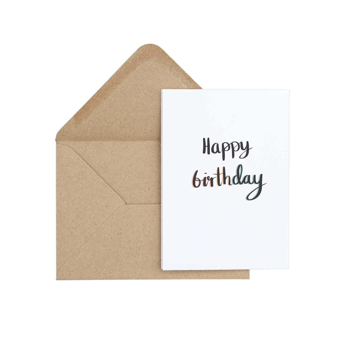 Happy Birthday Hand-Lettering Rainbow Card