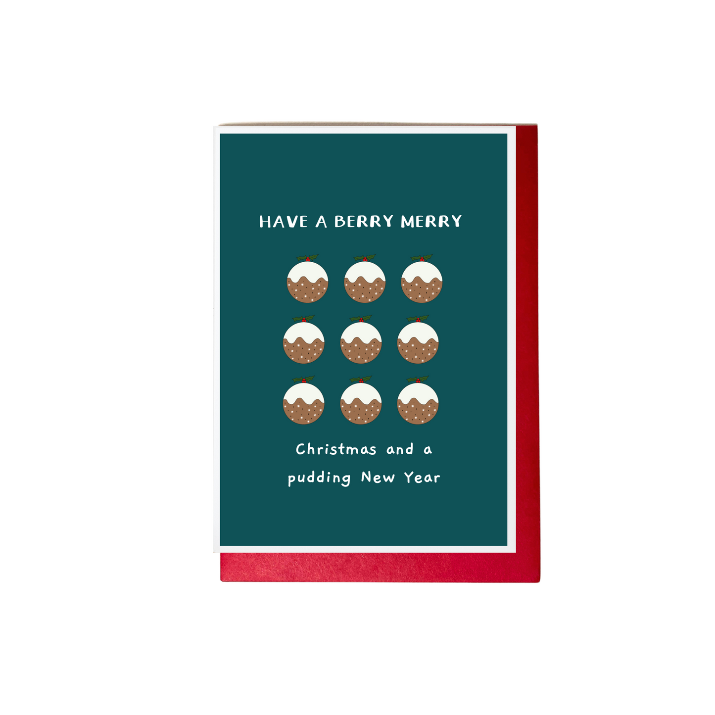 Merry Christmas Pattern Pudding Card