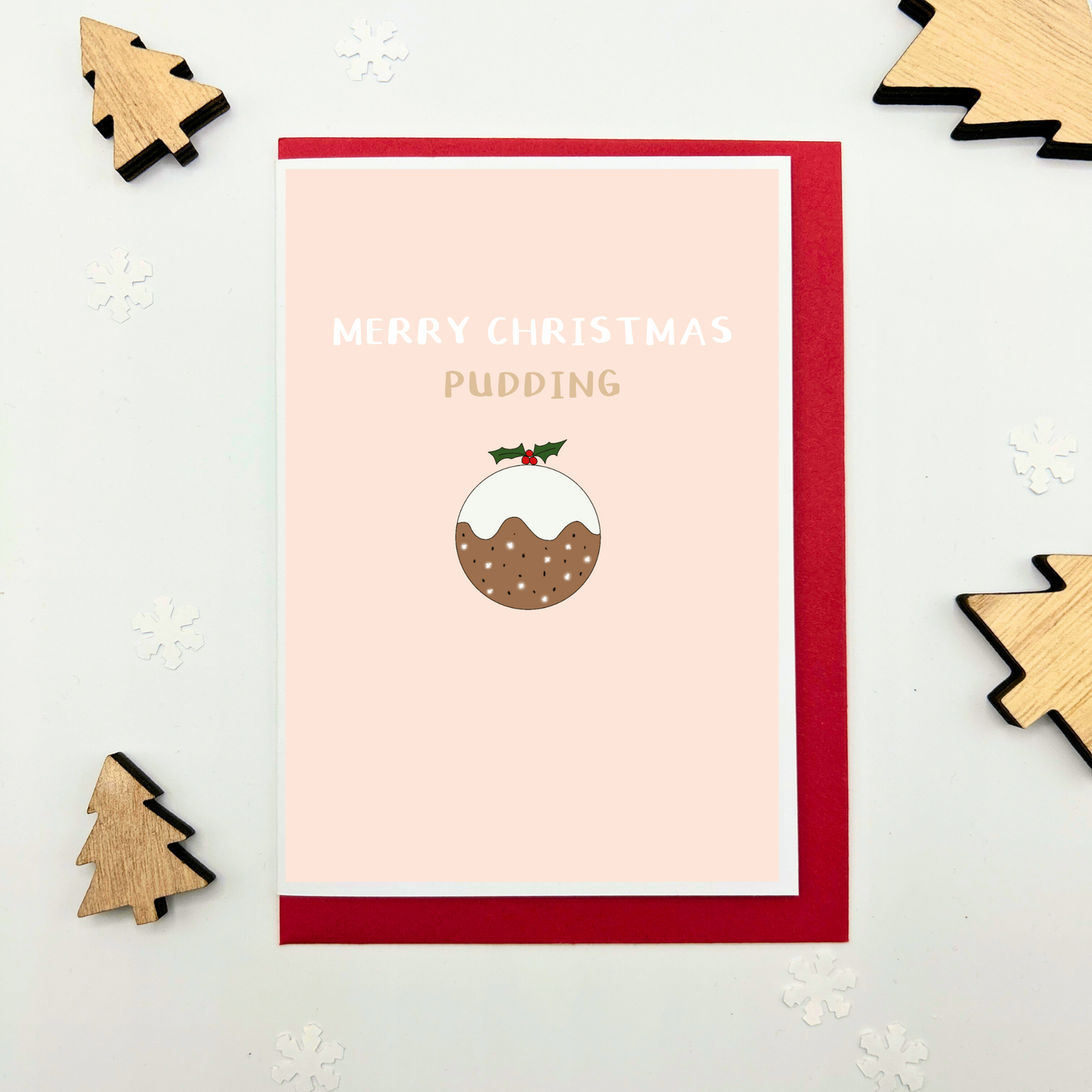 Merry Christmas Pudding Card