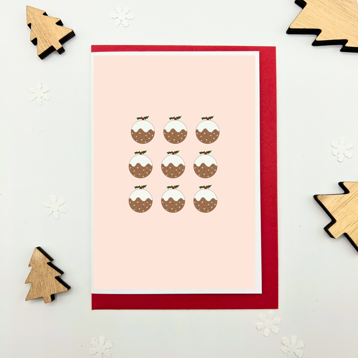 Pink Pudding Pattern Blank Card