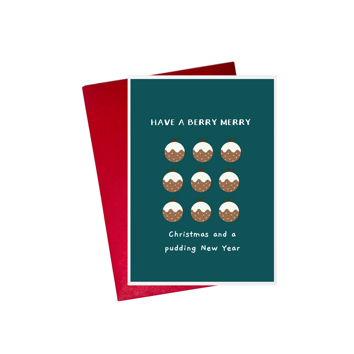 Merry Christmas Pattern Pudding Card