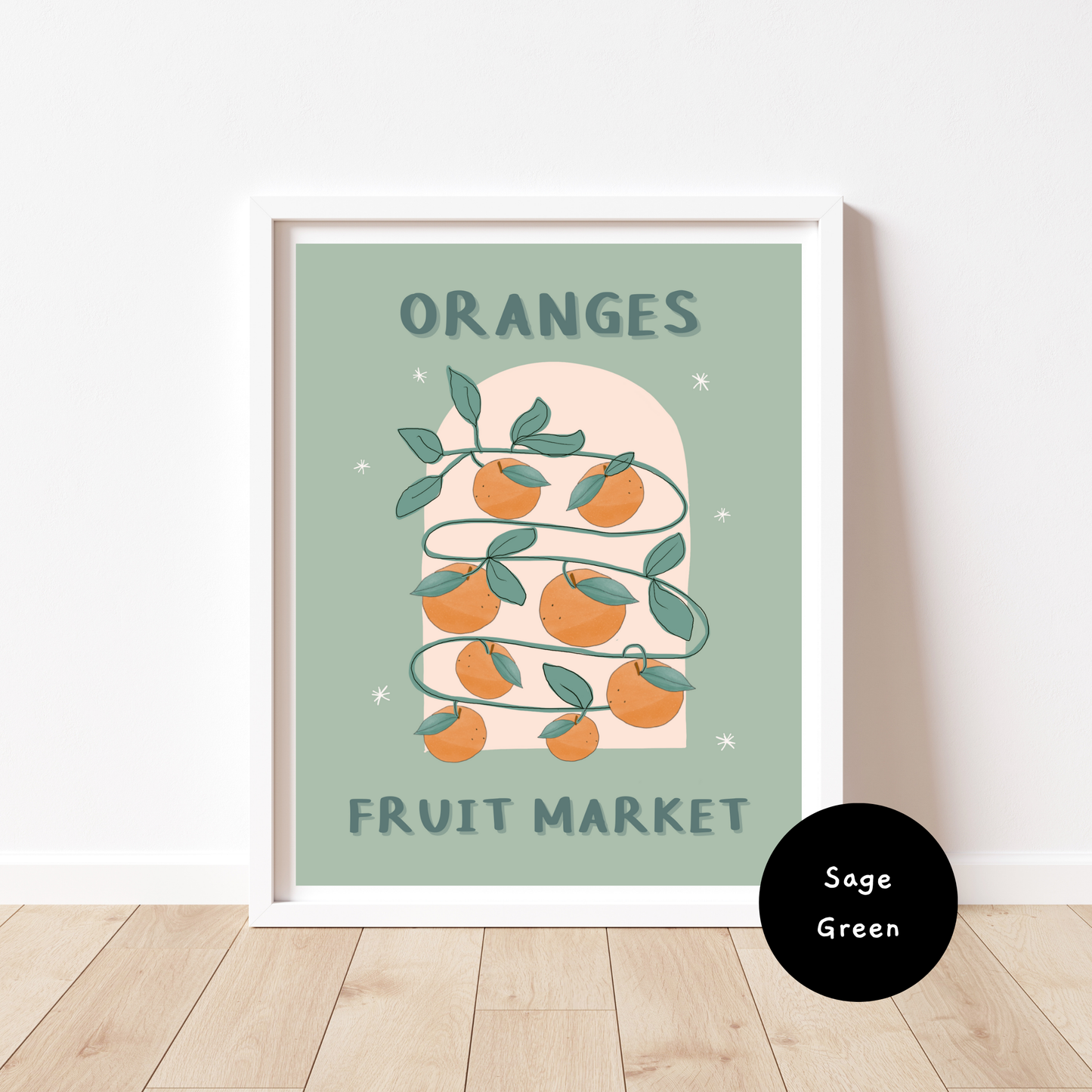 Oranges Fruit Market: Fresh and Playful Art Print