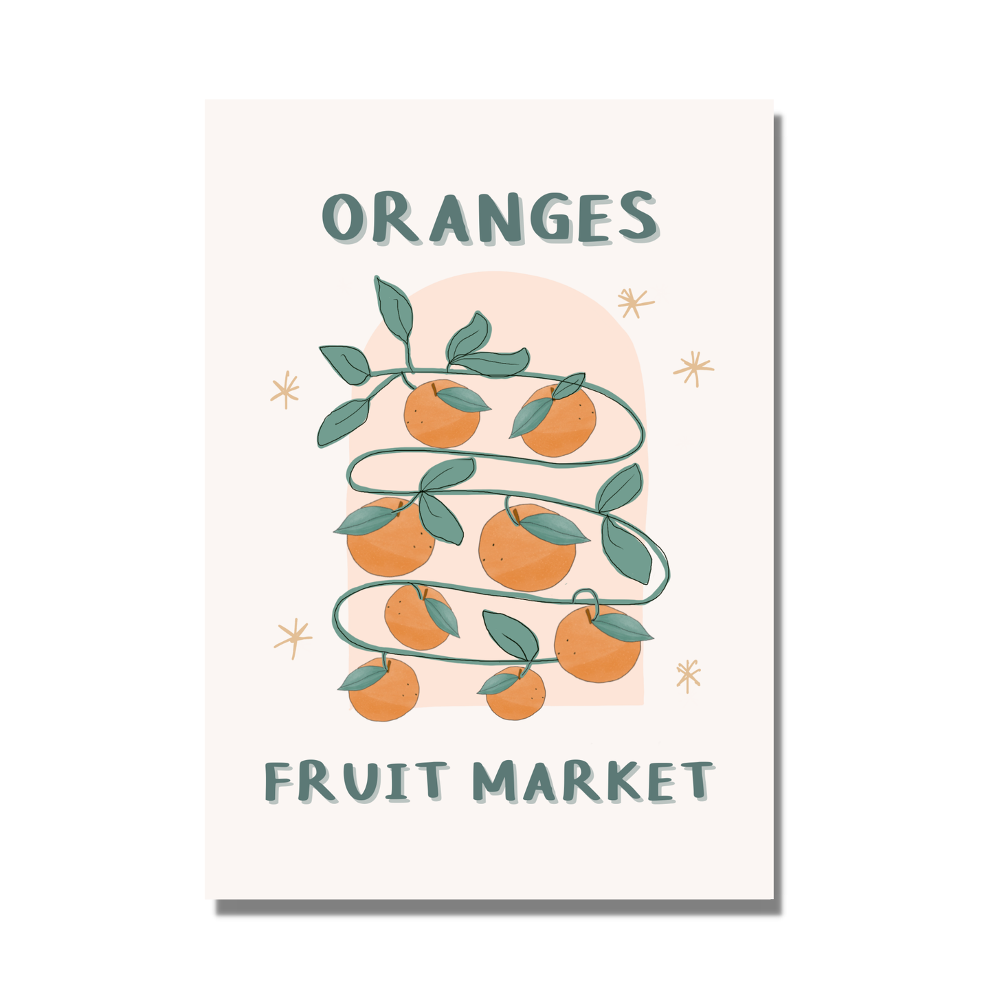 Oranges Fruit Market: Fresh and Playful Art Print
