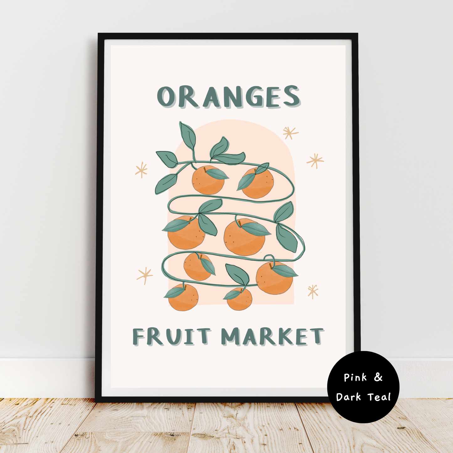 Oranges Fruit Market: Fresh and Playful Art Print