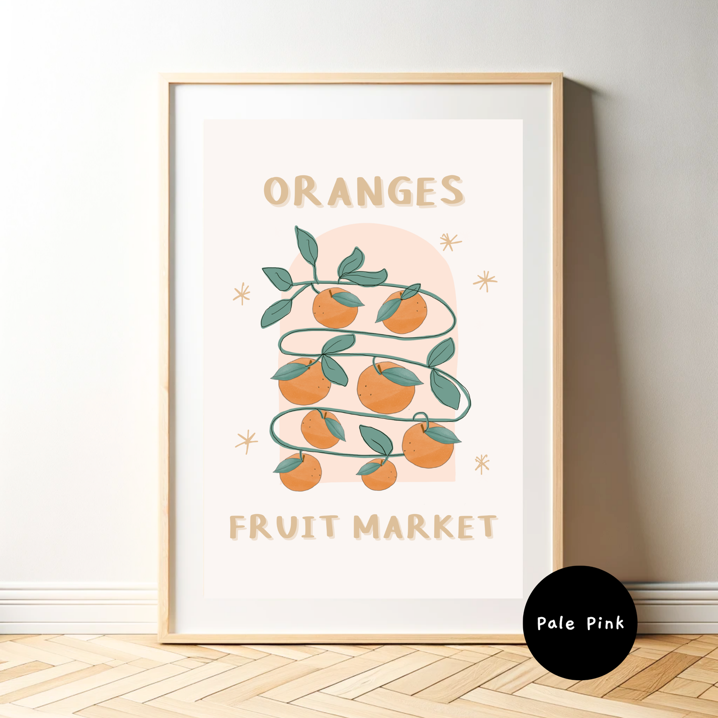 Oranges Fruit Market: Fresh and Playful Art Print