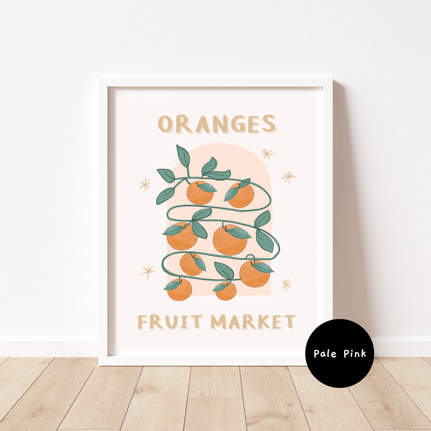 Oranges Fruit Market: Fresh and Playful Art Print