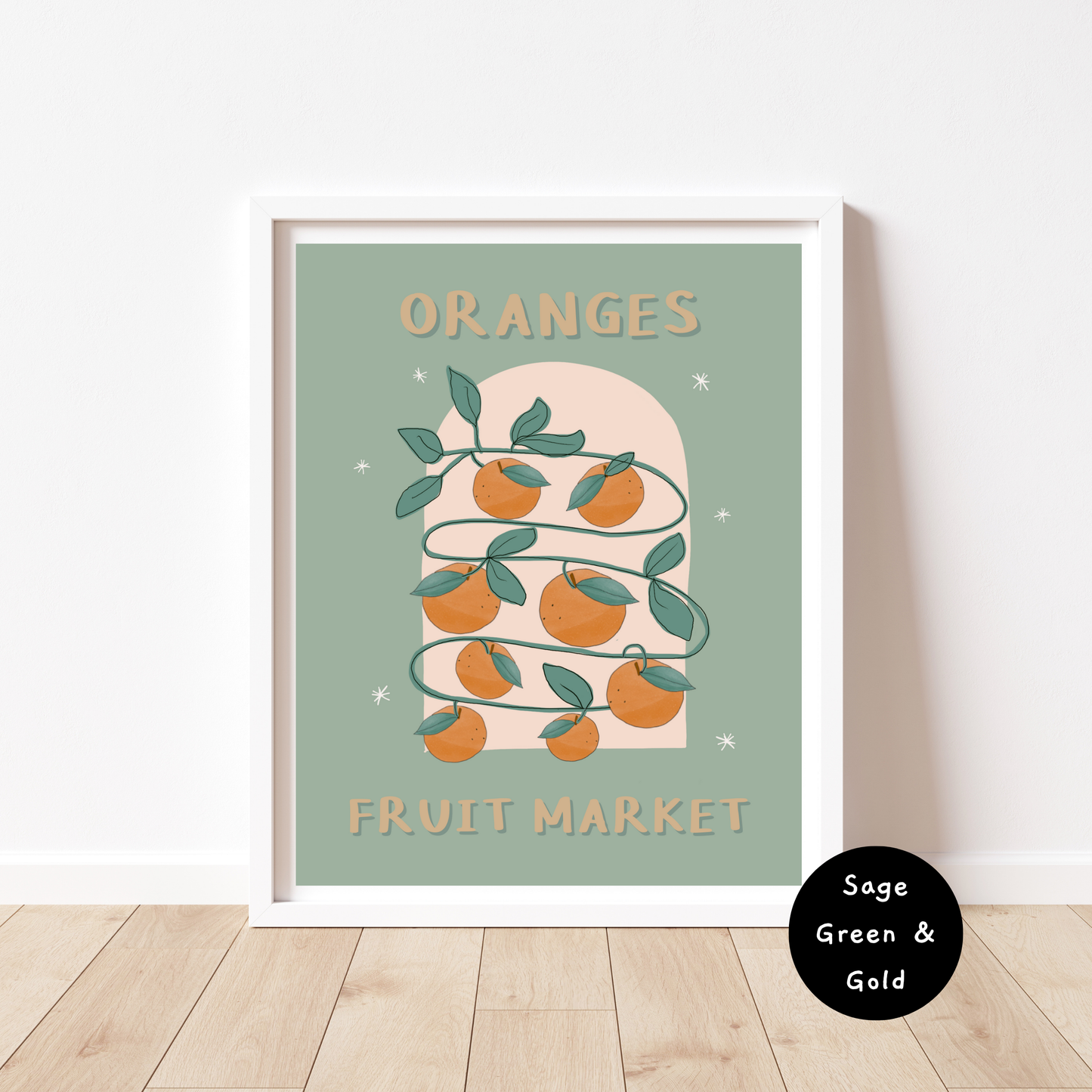 Oranges Fruit Market: Fresh and Playful Art Print