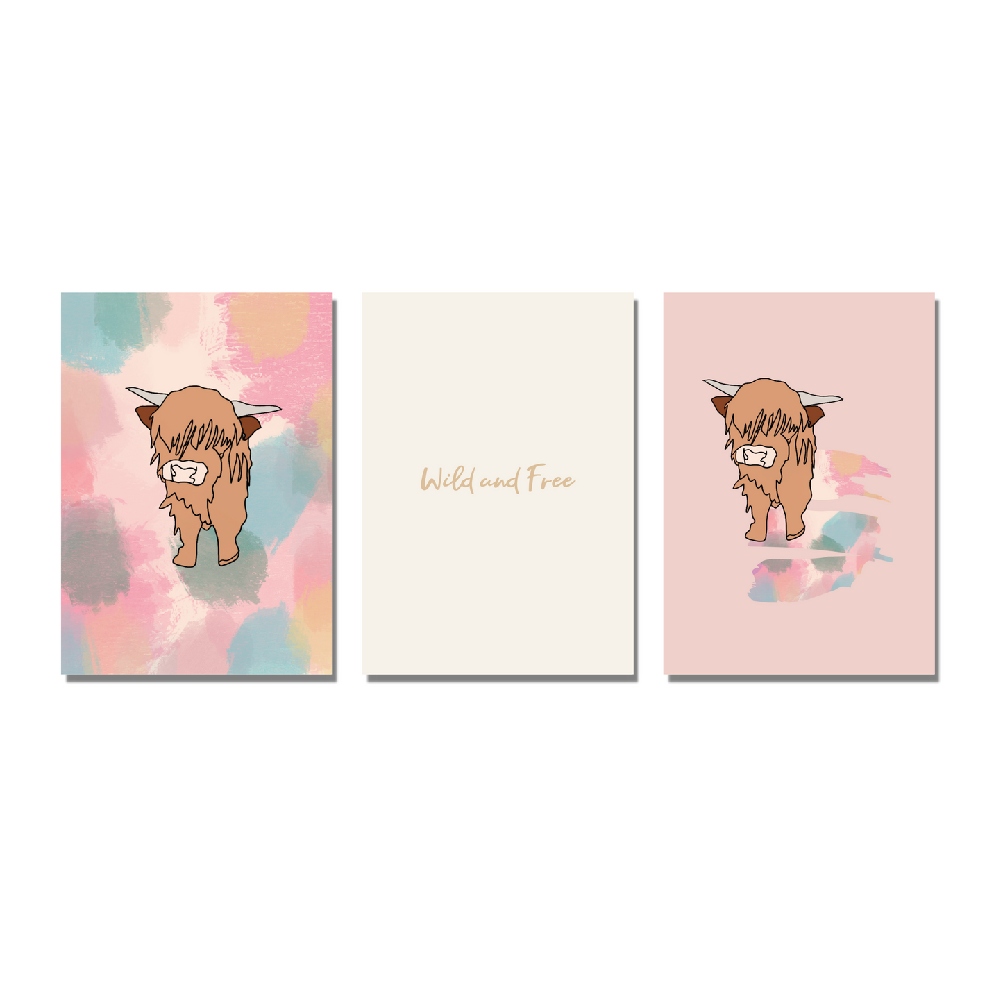 Highland Cow Quote Print Set