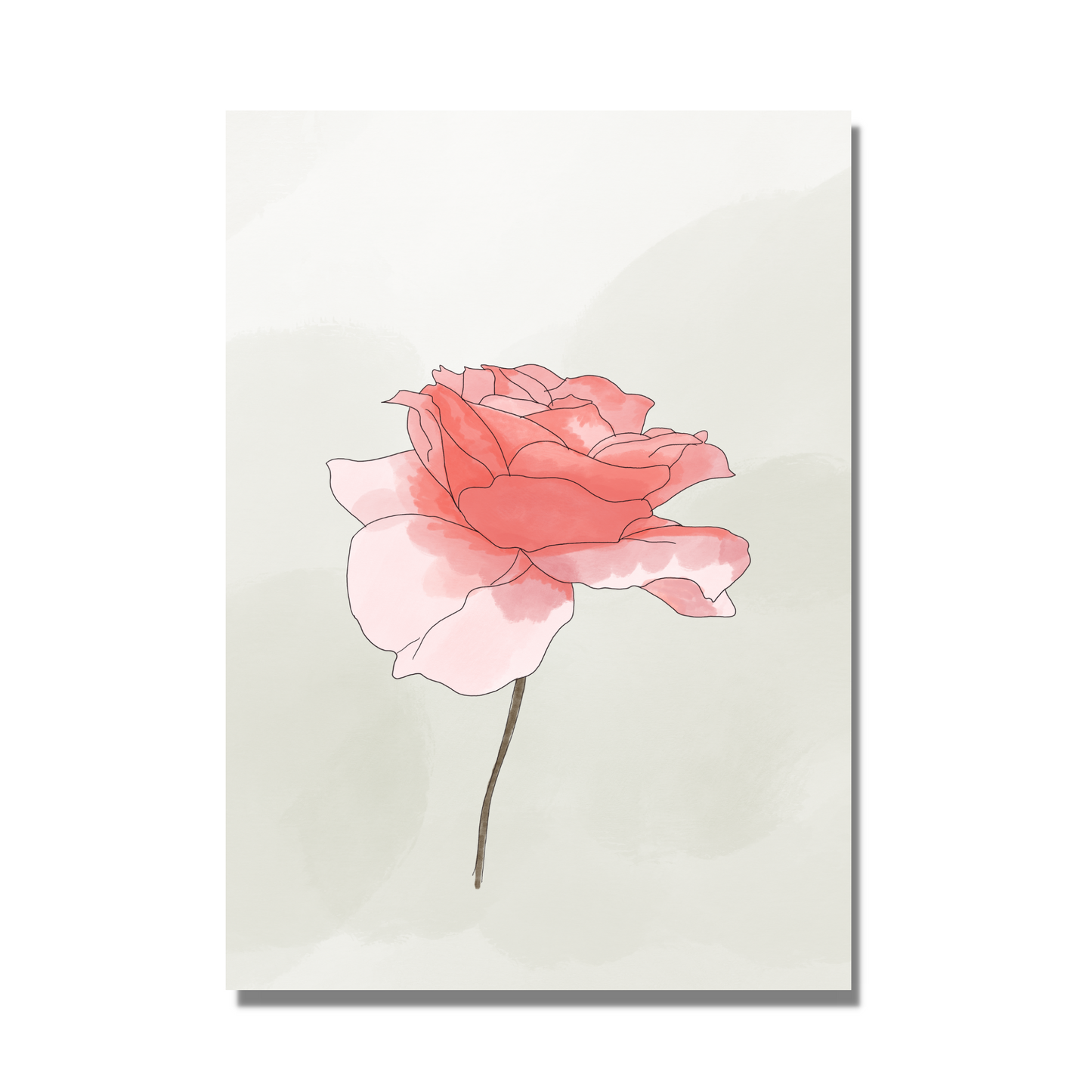 Blush Pink Rose Floral Art Print