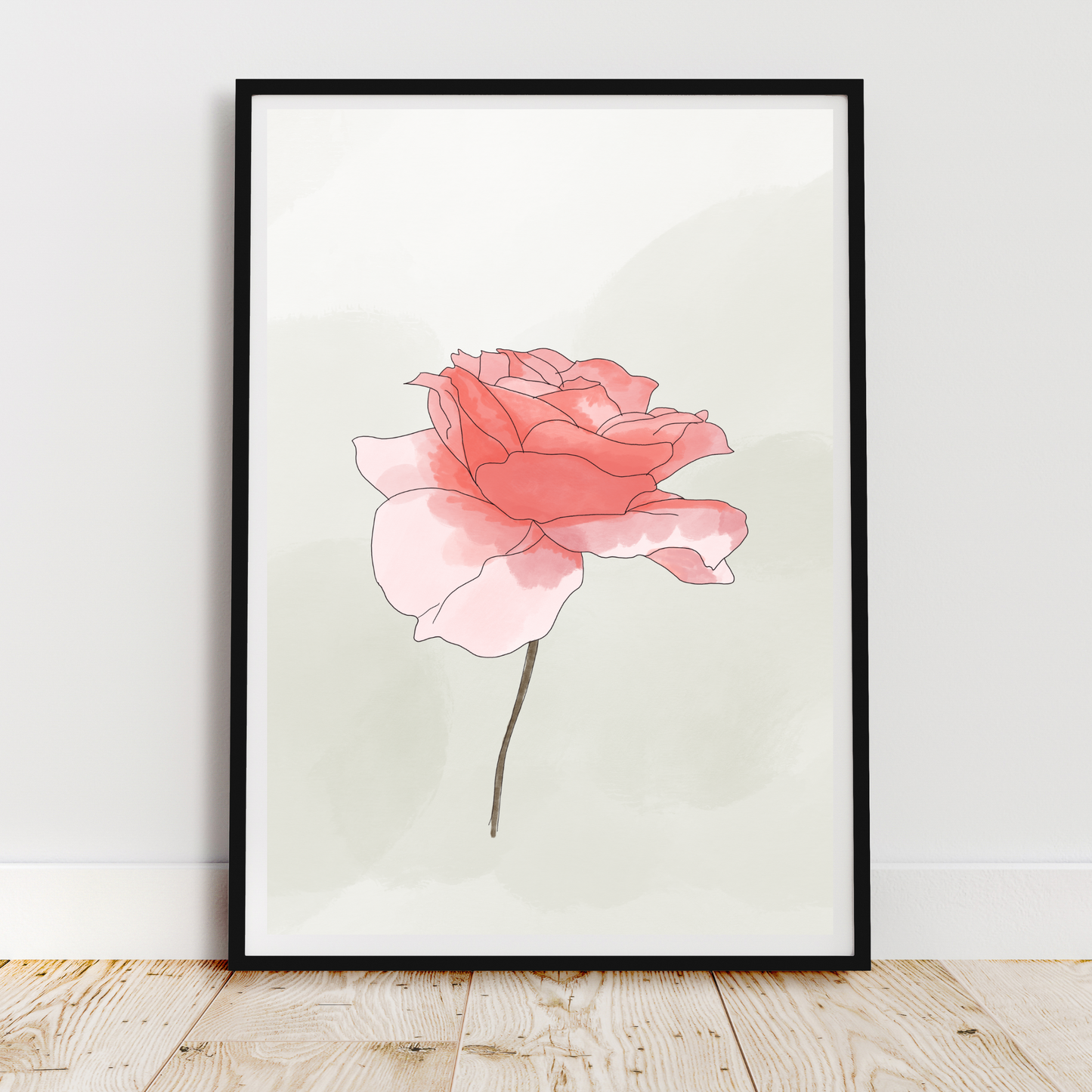 Blush Pink Rose Floral Art Print