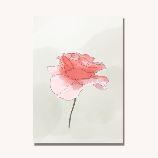 Blush Pink Rose Floral Art Print