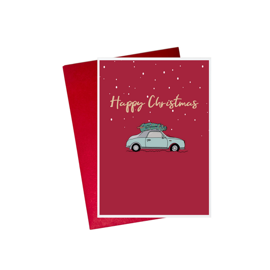 Happy Christmas Car & Tree Card