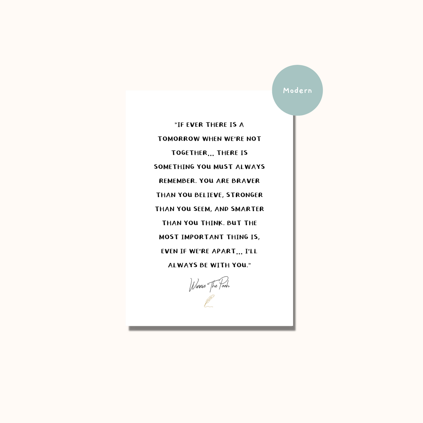 Winnie The Pooh Inspired Friendship Quote Print