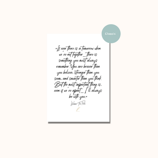 Winnie The Pooh Inspired Friendship Quote Print