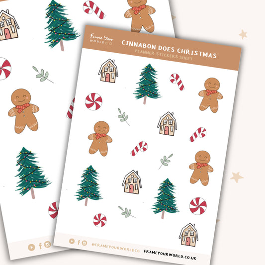 Cinnabon Does Christmas Planner Sticker Sheet