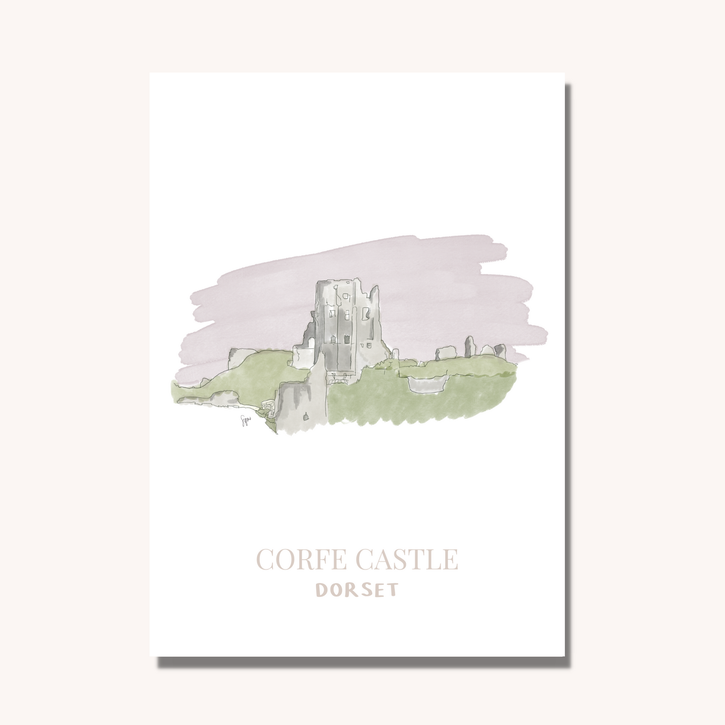 Corfe Castle Dorset Art Print