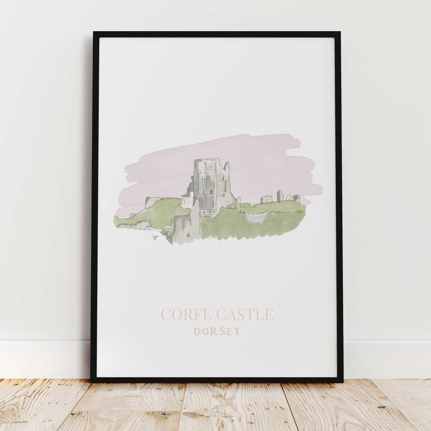 Corfe Castle Dorset Art Print