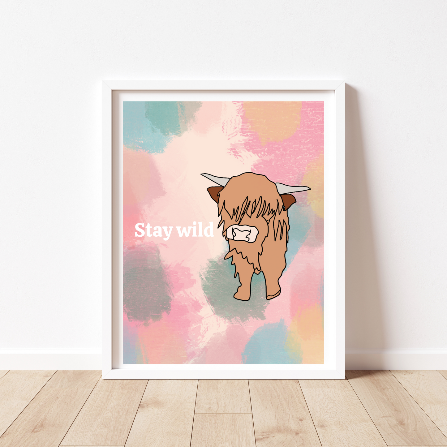 Stay Wild Cow Art Print