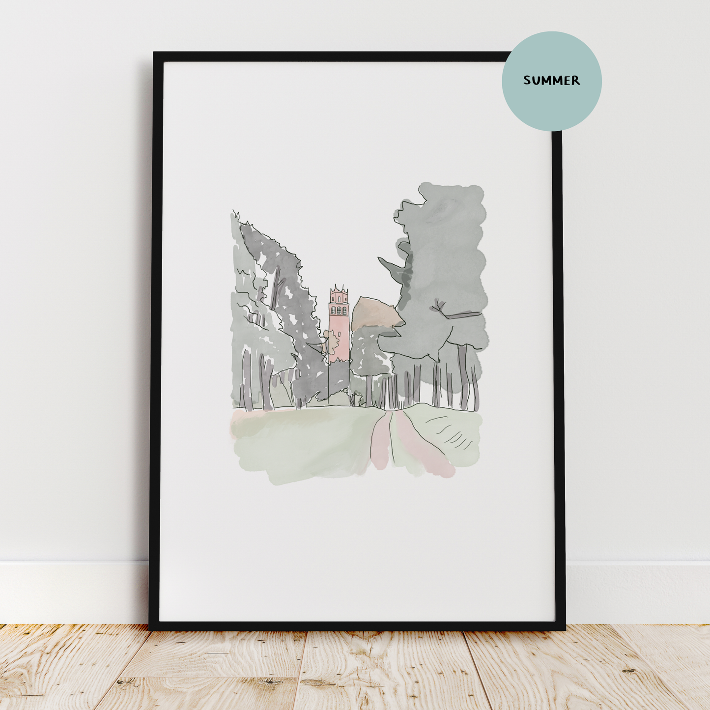 Farringdon Folly: Tranquil Woodland Path Art Print