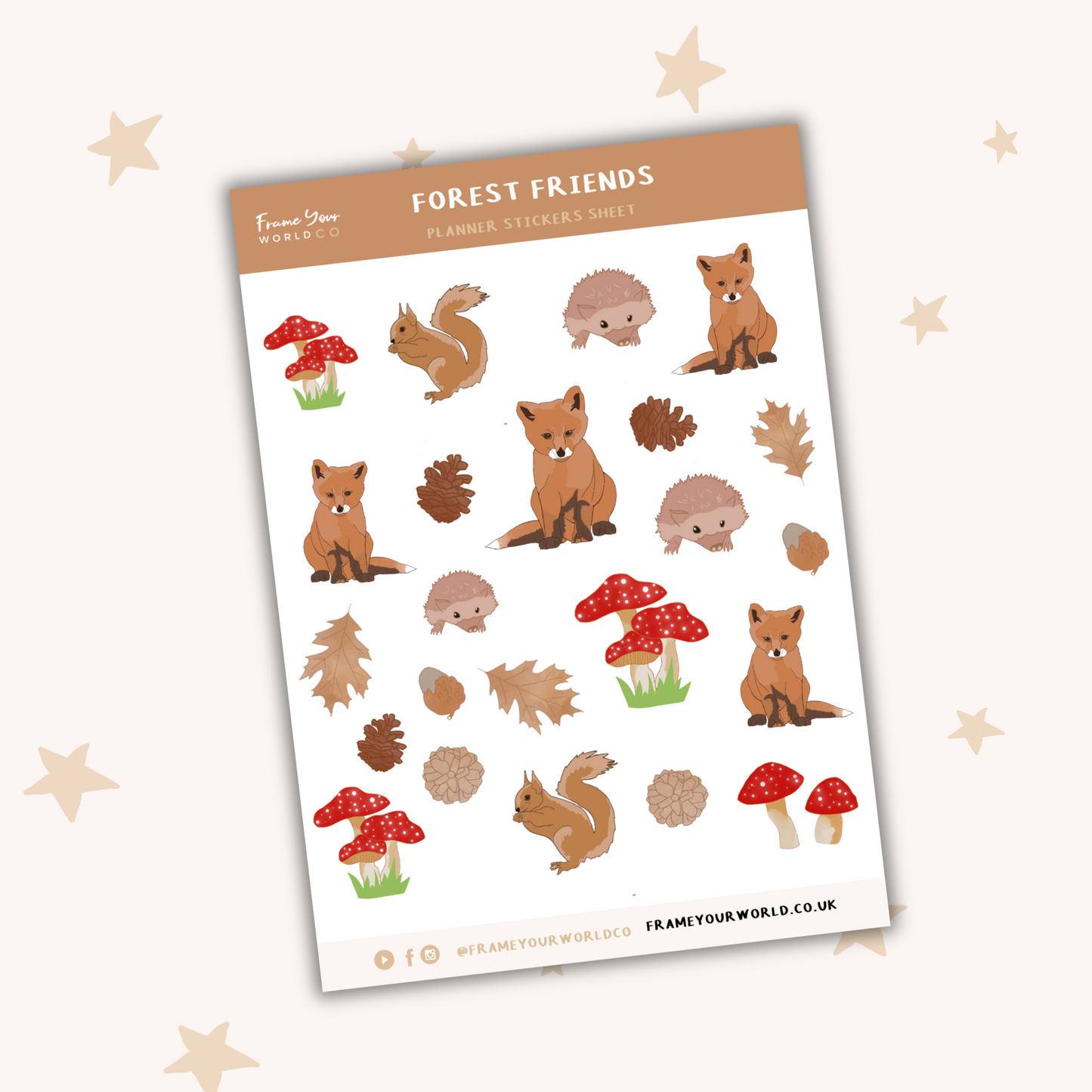 Forest Friends Planner Sticker Sheet