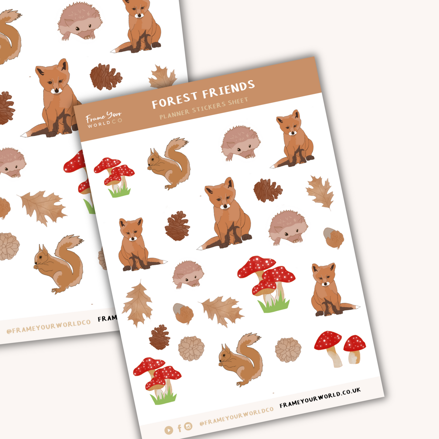 Forest Friends Planner Sticker Sheet