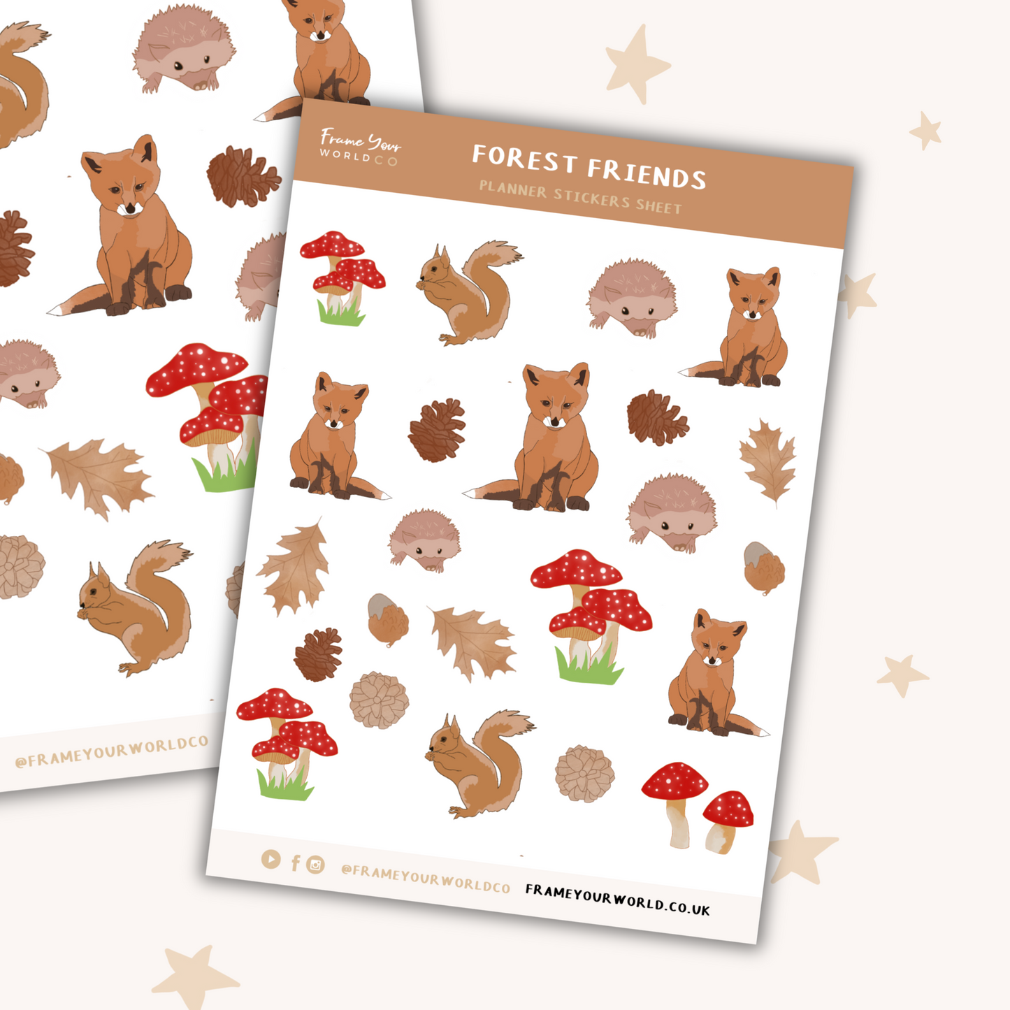 Forest Friends Planner Sticker Sheet