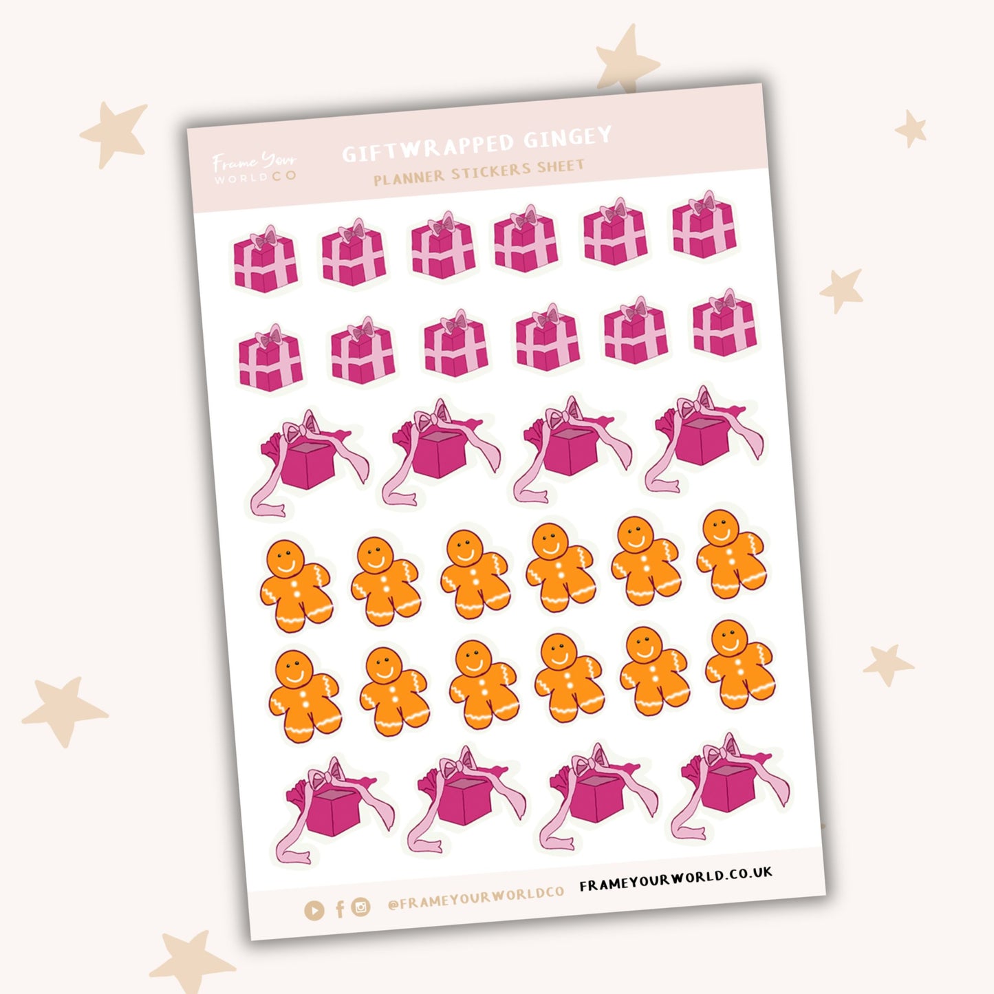 Giftwrapped Gingey Planner Sticker Sheet