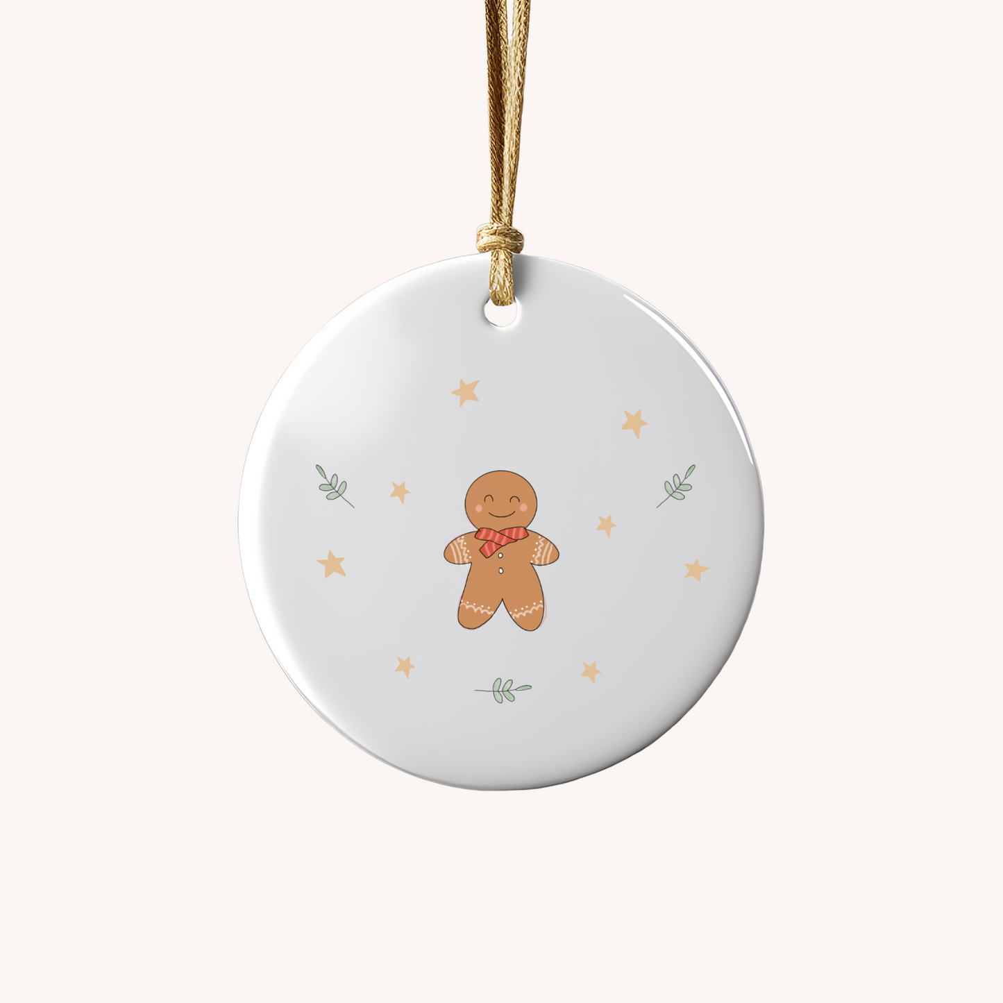 Gingerbread Man Ceramic Christmas Bauble