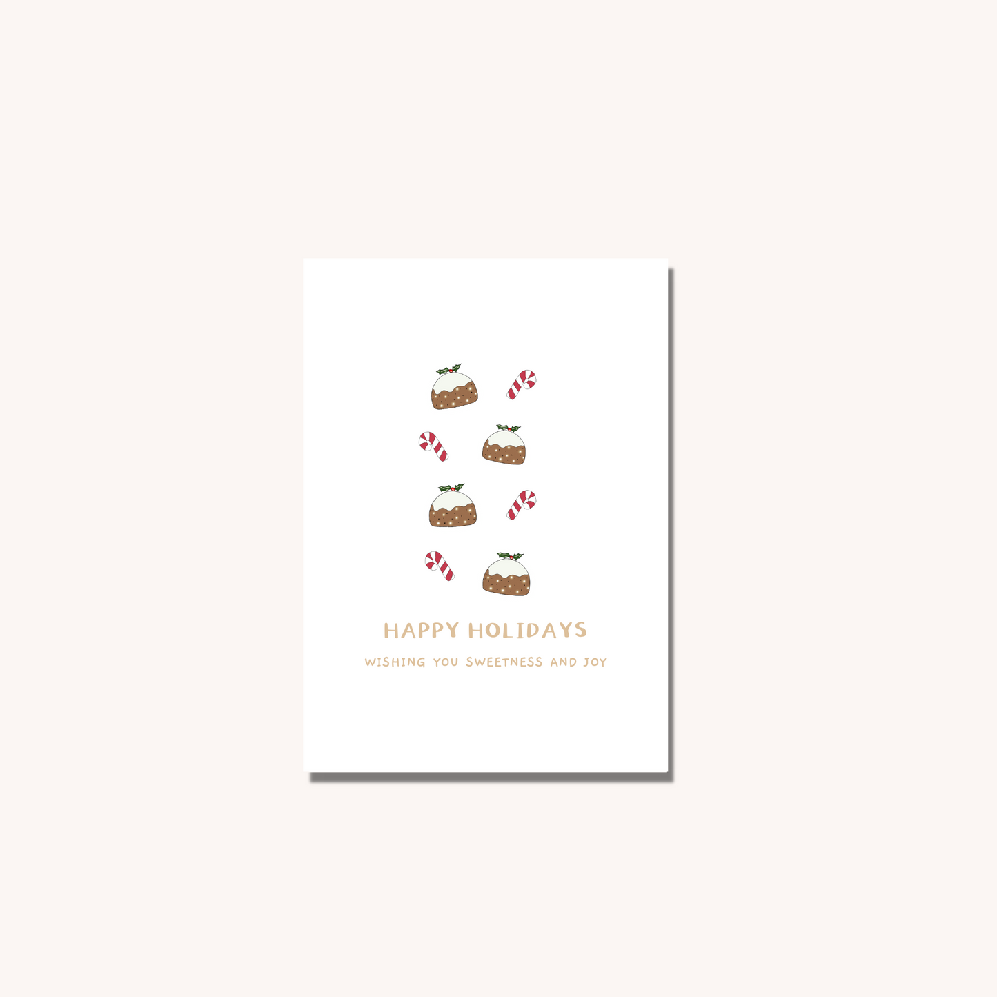 Holiday Pudding And Candy Cane Card