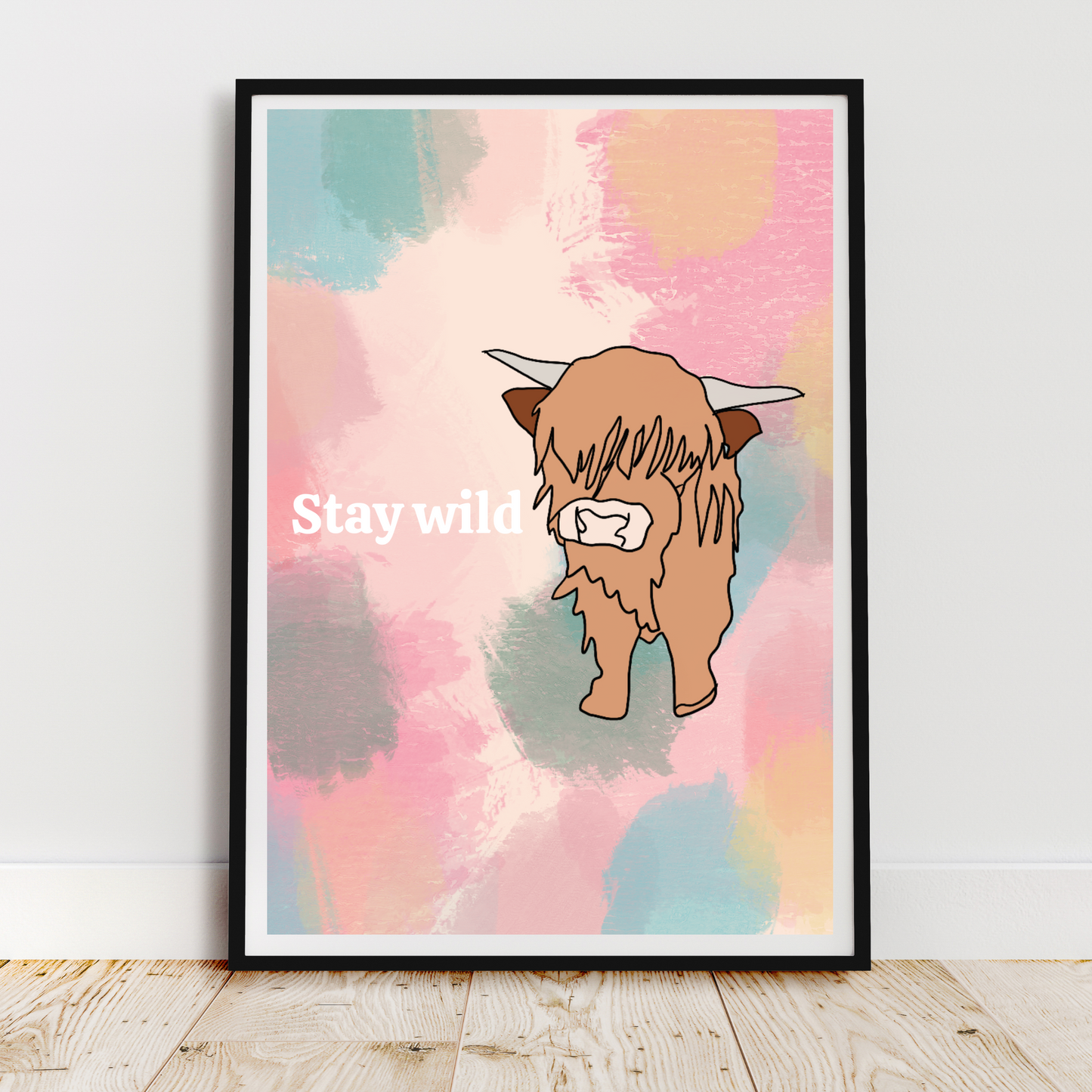 Stay Wild Cow Art Print