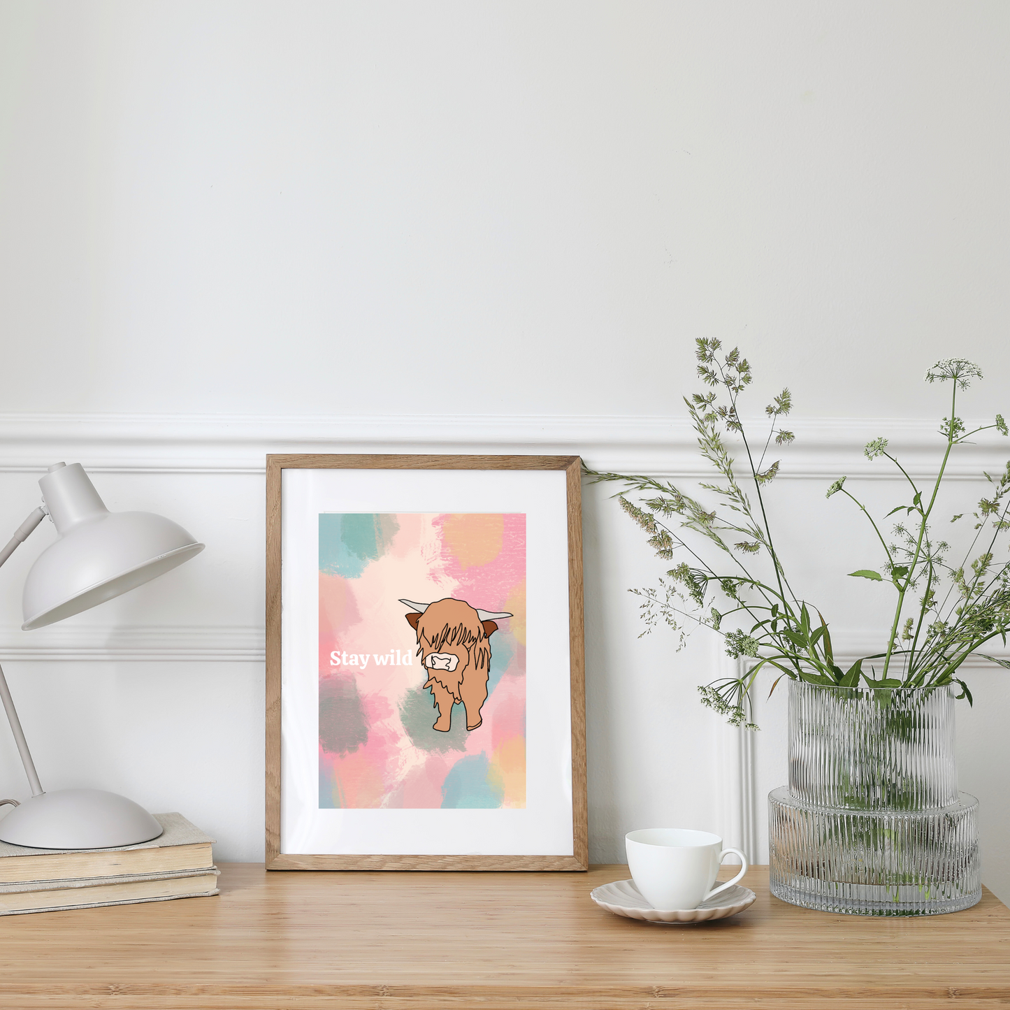 Stay Wild Cow Art Print