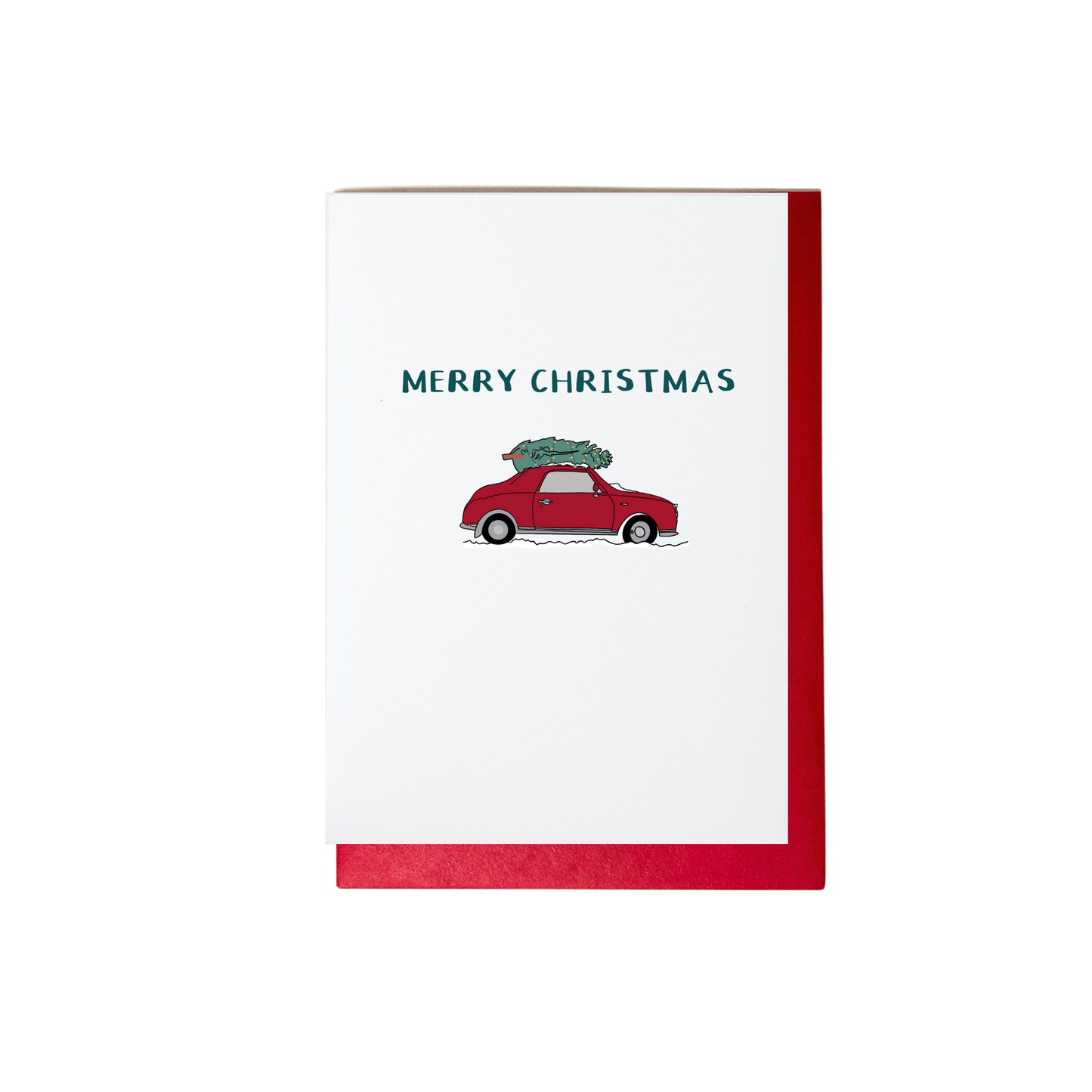 Merry Christmas Car & Tree Christmas Card