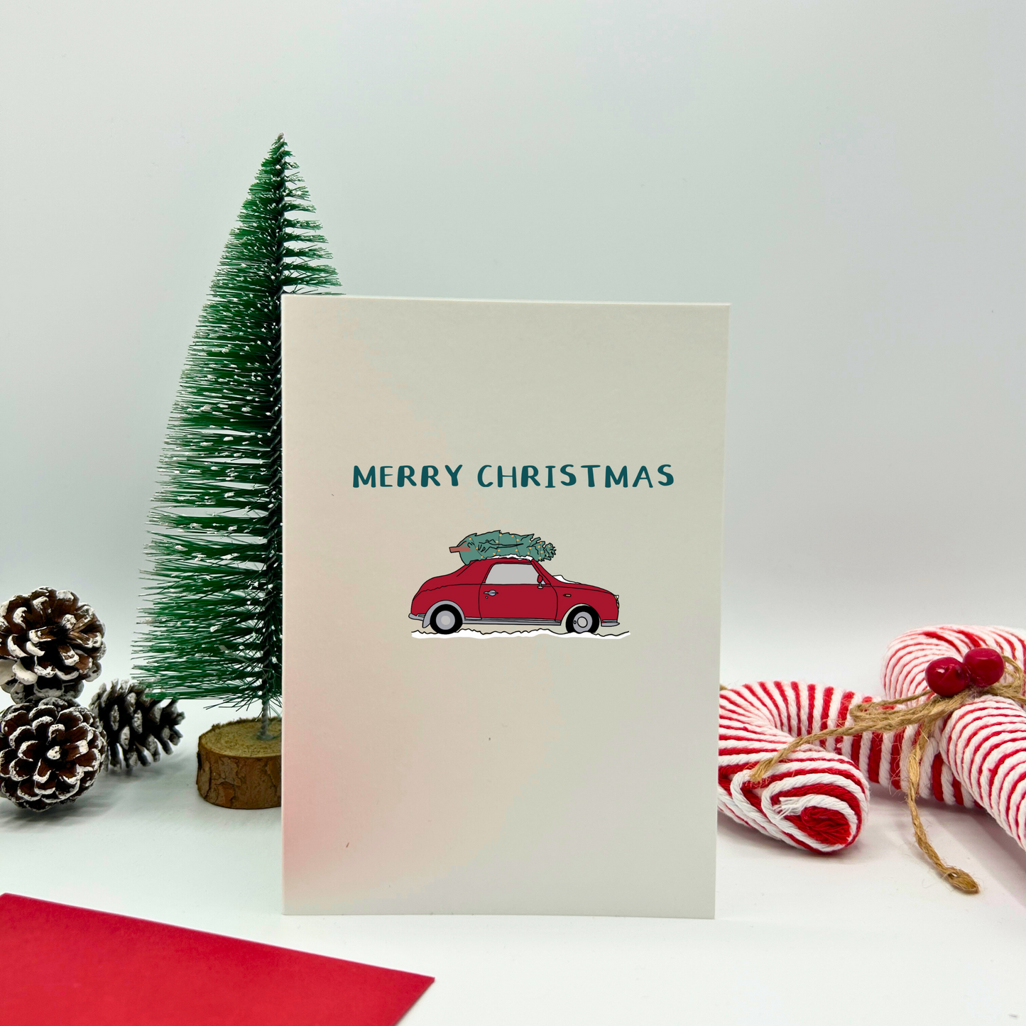 Merry Christmas Car & Tree Christmas Card