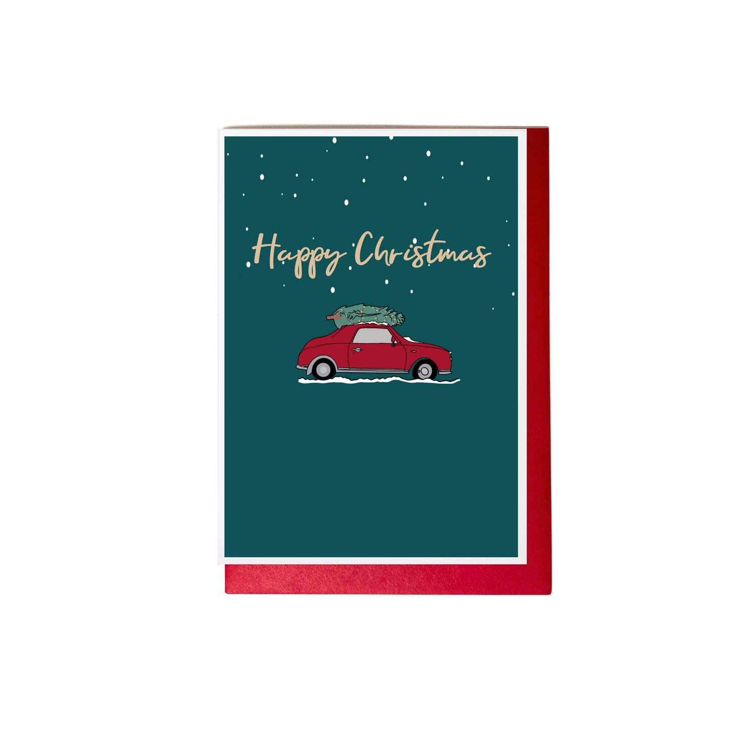 Happy Christmas Car & Tree Card