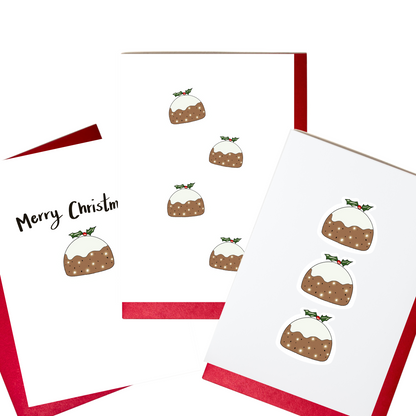 Trio of Pudding Christmas Card Set
