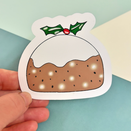 Christmas Pudding Vinyl Sticker