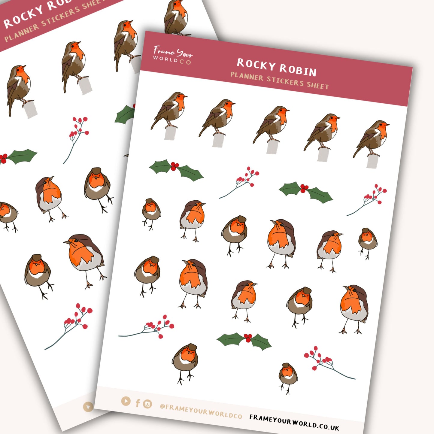 Rocky Robin Planner Sticker Sheet