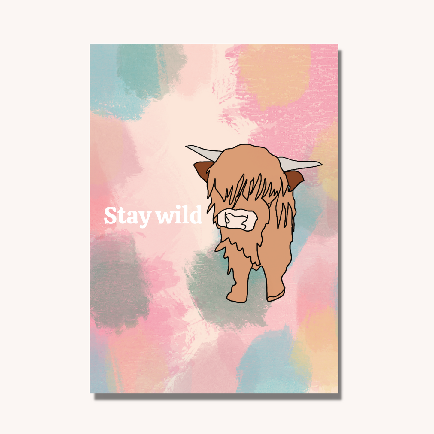 Stay Wild Cow Art Print