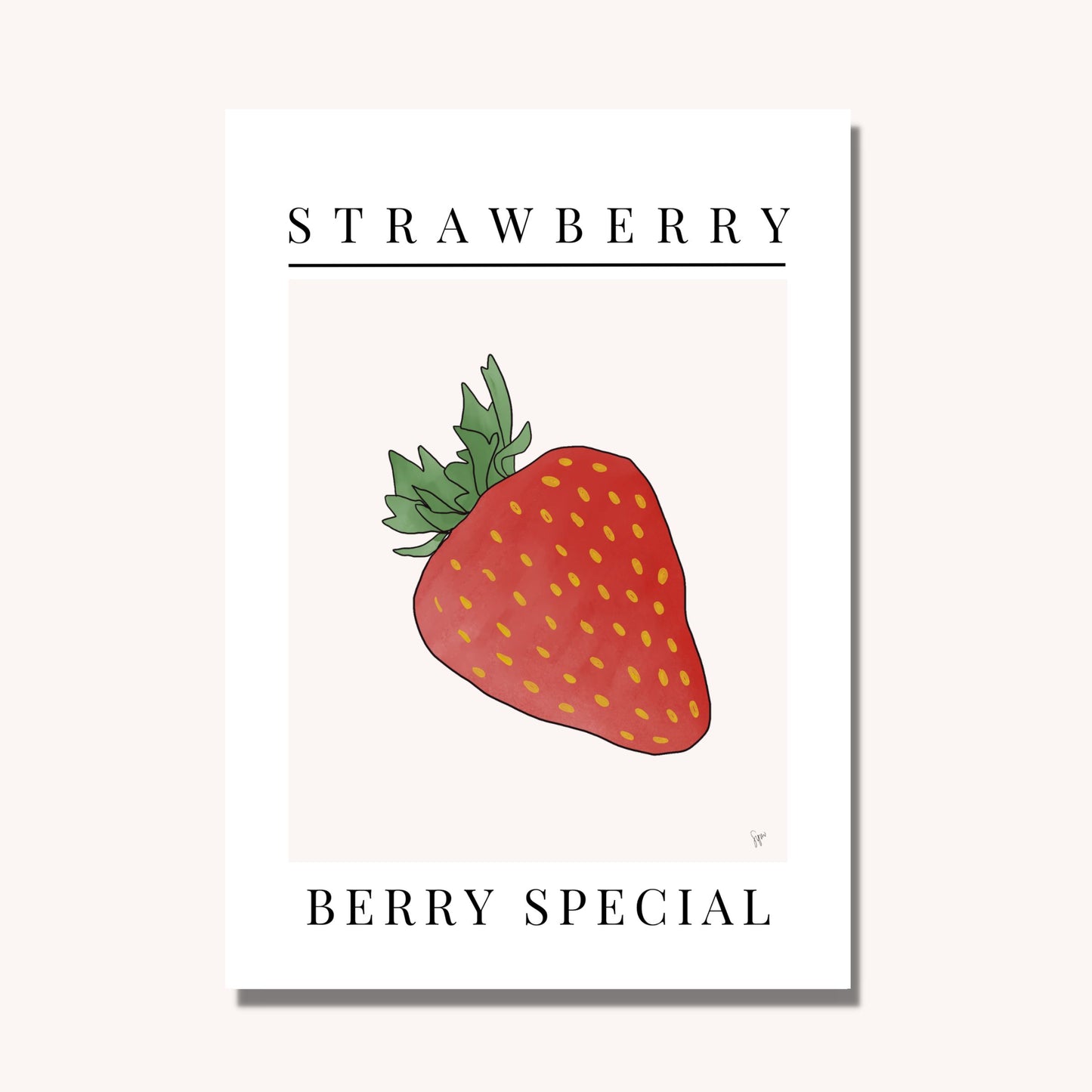 Berry Special Strawberry Illustration Art Print