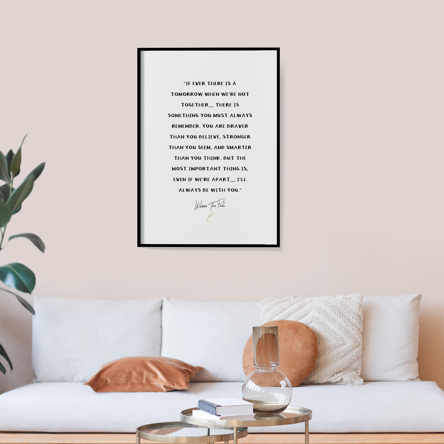 Winnie The Pooh Inspired Friendship Quote Print