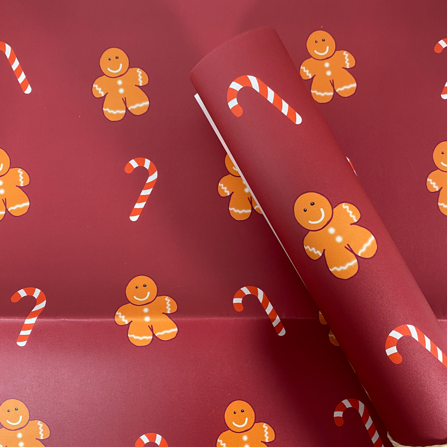 Red Gingerbread & Candy Cane Wrap